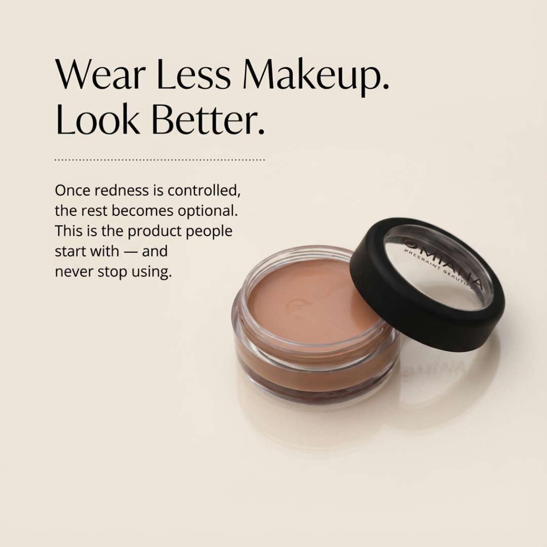 Omiana Natural Cosmetics Concealer Redness Concealer Cream - Without Mica, Titanium Dioxide, or Zinc Oxide