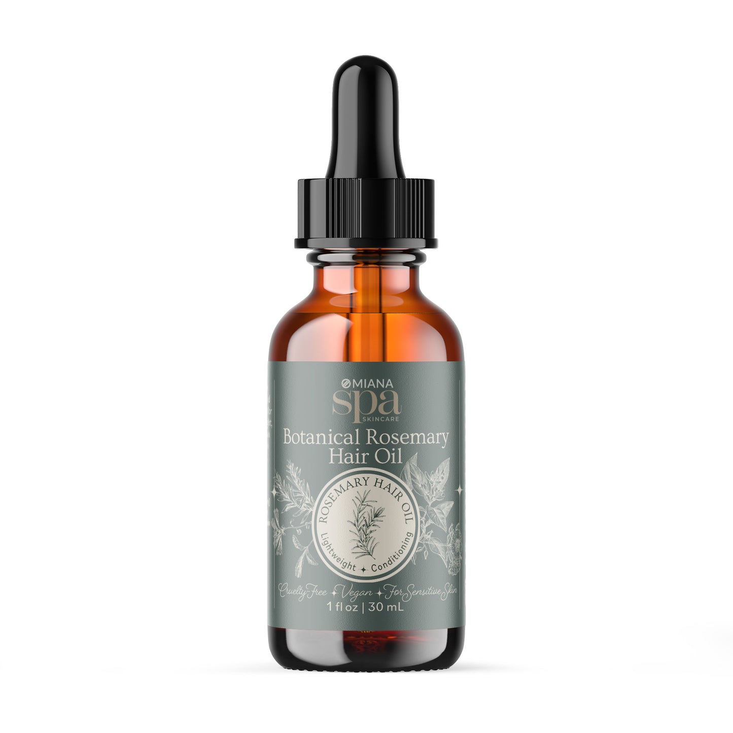 Omiana Natural Cosmetics Oil Botanical Rosemary Hair Oil – Lightweight Conditioning Oil for Scalp & Hair